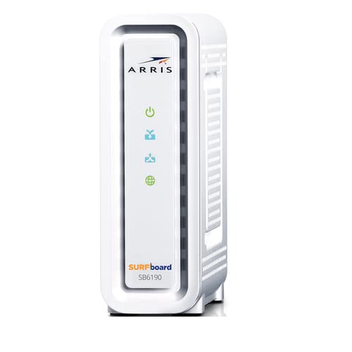 ARRIS Surfboard SB6190 DOCSIS 3.0 Cable Modem – 32x8, 1.4Gbps Download, 262Mbps Upload, Renewed