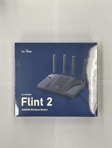 GL.iNet GL-MT6000 Flint 2 WiFi 6 Gaming Router – 2 x 2.5G Ethernet Ports, VPN Support