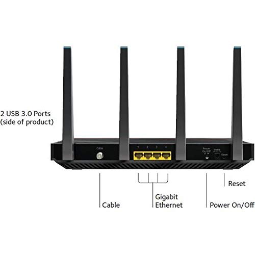 Netgear Nighthawk C7800 Cable Modem WiFi Router Combo – DOCSIS 3.1, AC3200, Renewed