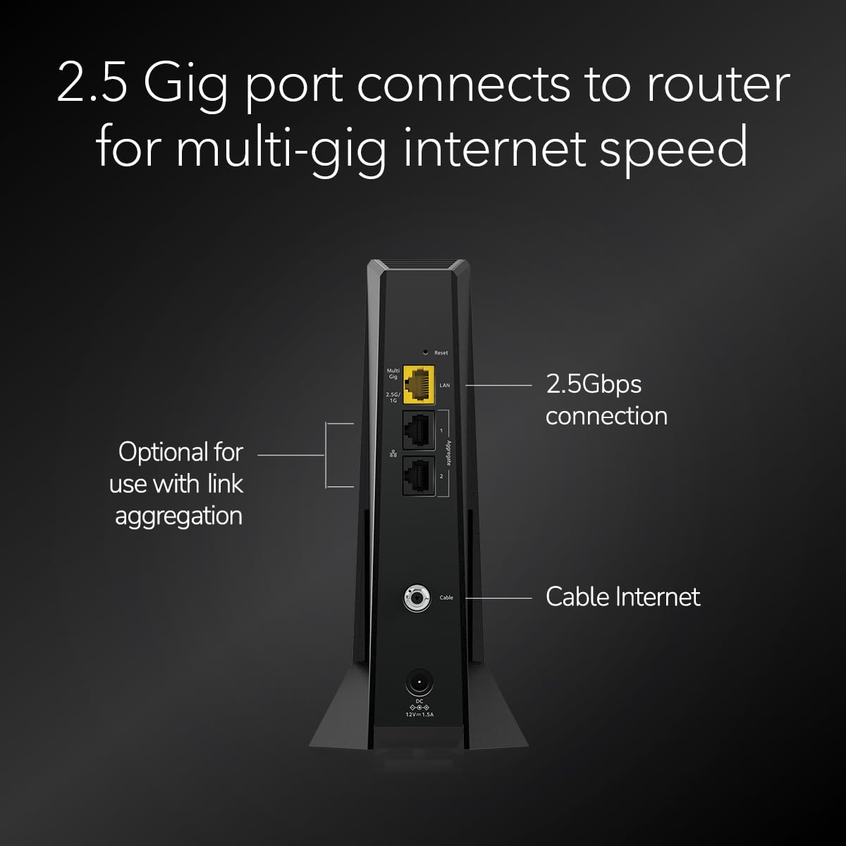 NETGEAR CM3000-1AZNAS DOCSIS 3.1 Mid/High-Split Cable Modem – Up to 2.5Gbps