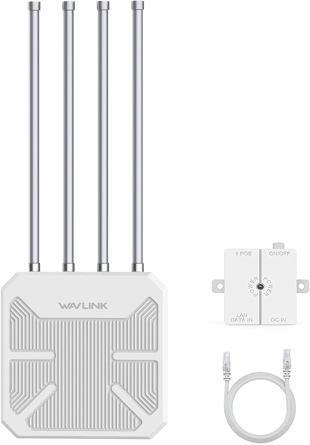 WAVLINK AX3000 Outdoor WiFi 6 Extender – Long Range, Active PoE, IP67, 4×8dBi Antennas