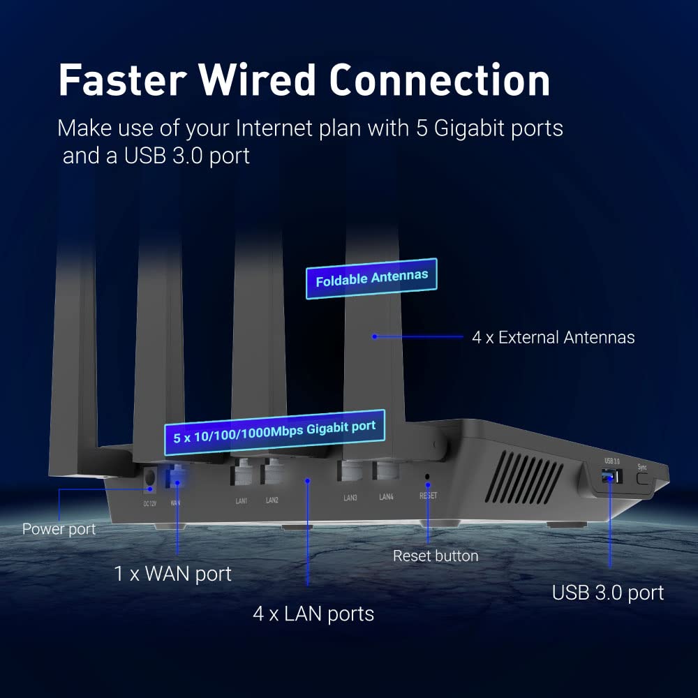GL.iNet GL-AX1800 Flint WiFi 6 Router – Dual-Band, Gigabit, 5×1G Ports, Supports OpenVPN & WireGuard