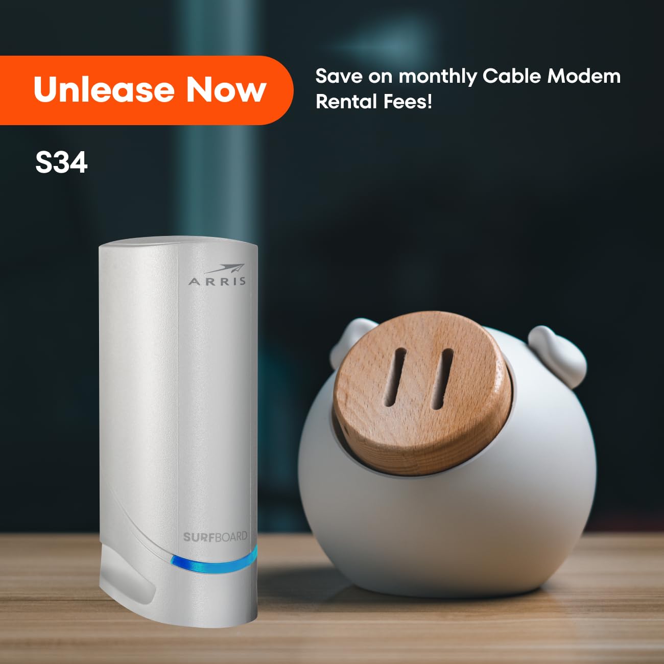 ARRIS S34 DOCSIS 3.1 Cable Modem – Multi-Gigabit, 2.5Gbps, No WiFi