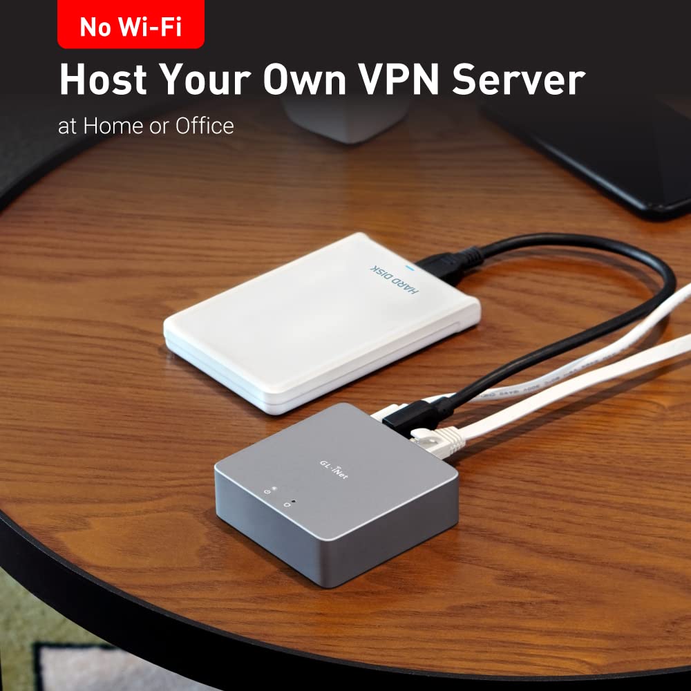 GL.iNet MT2500A Brume 2 Mini VPN Security Gateway – VPN Server/Client, 2.5G WAN, No Wi-Fi, Aluminum Case