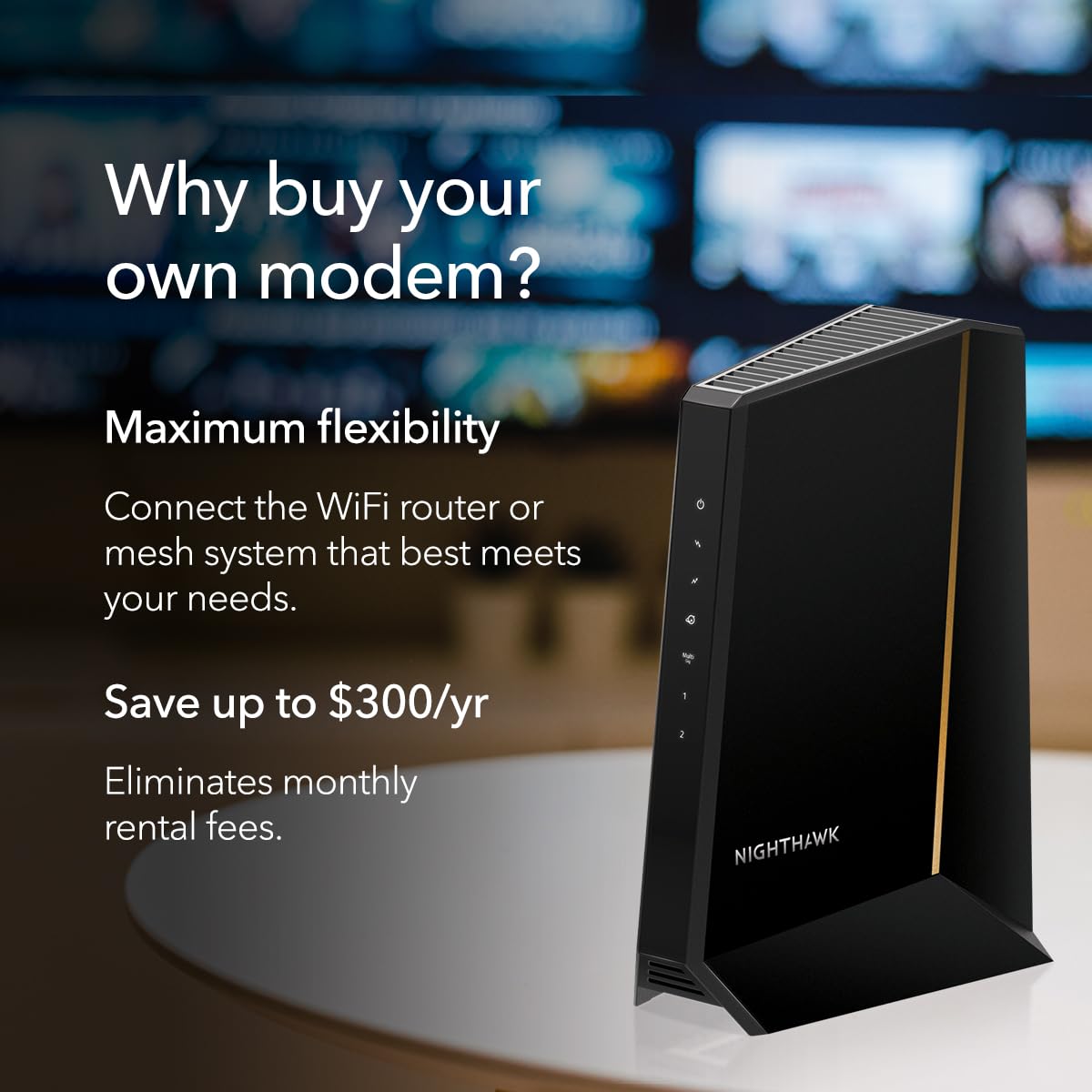 NETGEAR CM3000-1AZNAS DOCSIS 3.1 Mid/High-Split Cable Modem – Up to 2.5Gbps