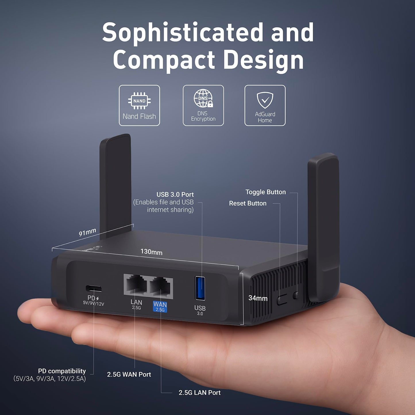 GL.iNet GL-BE3600 Slate 7 Portable Dual-Band WiFi 7 Router – 2.5G, VPN Support