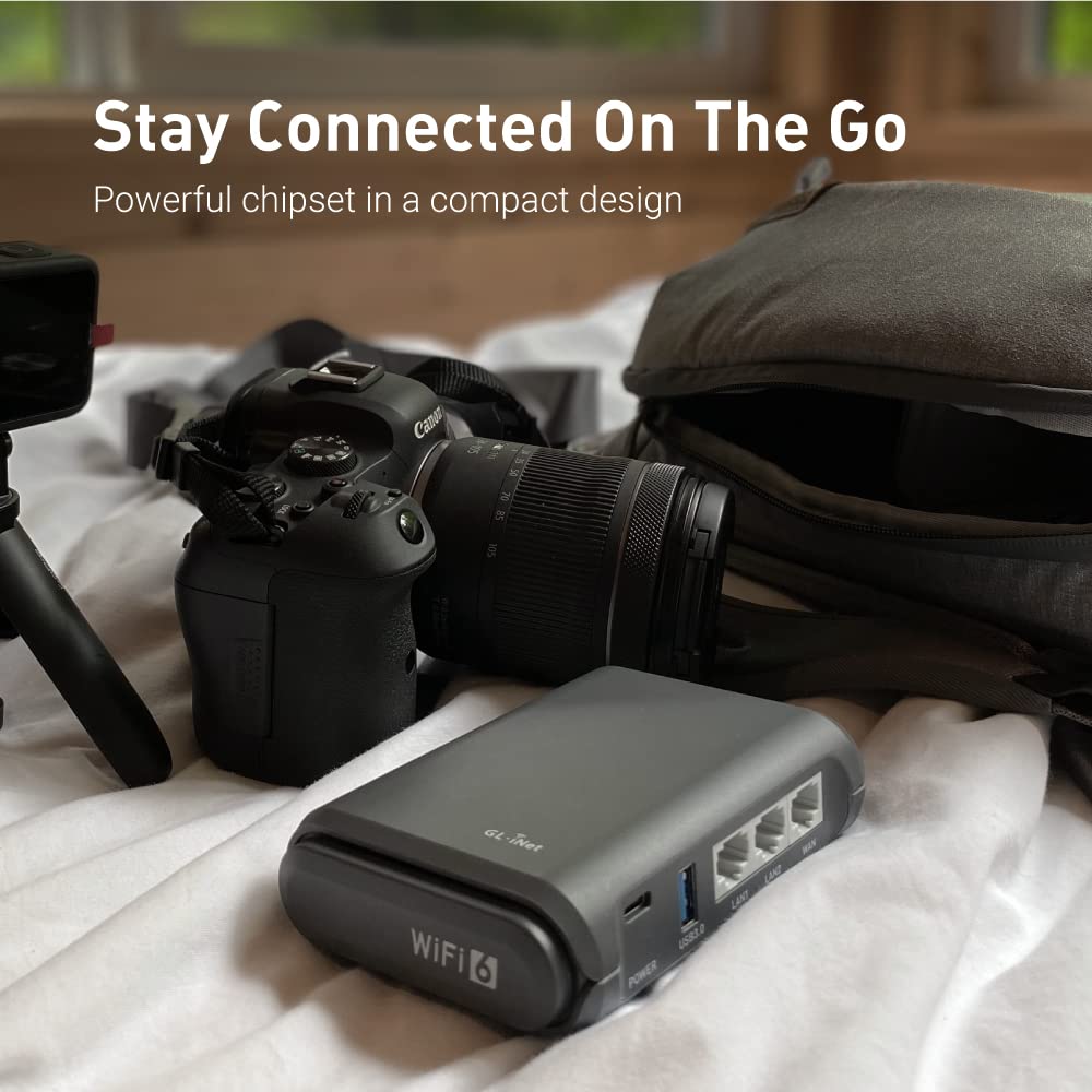 GL.iNet GL-AXT1800 Slate AX Portable WiFi 6 Router – 2.5G, VPN Support