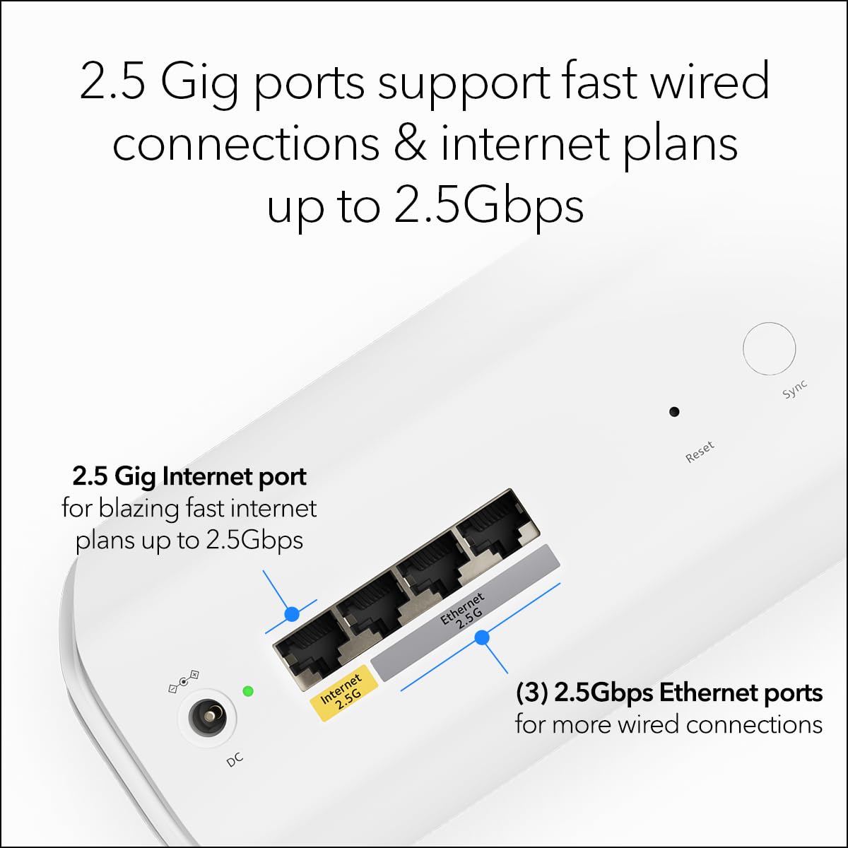 NETGEAR Orbi RBE773 Tri-Band WiFi 7 Mesh System – Router + 2 Extenders, Up to 11Gbps, 2.5Gbps Port