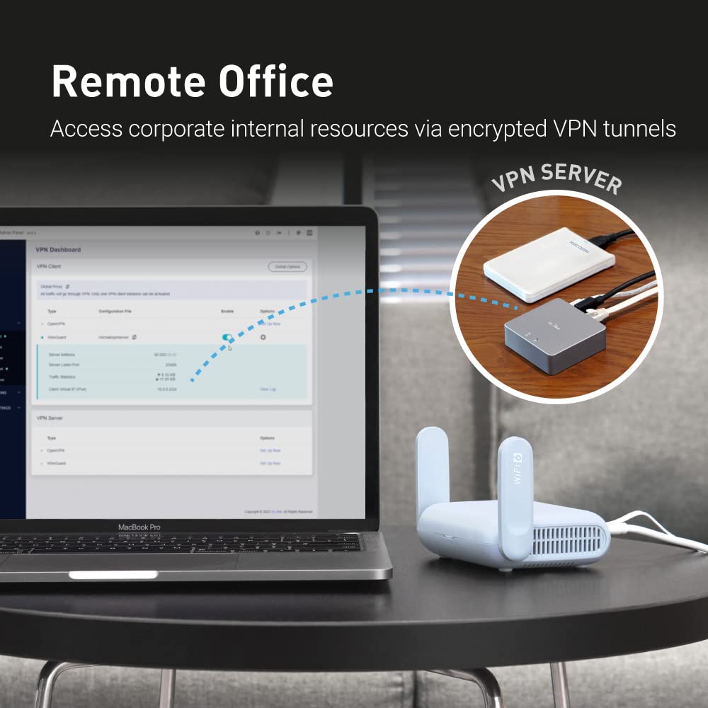 GL.iNet GL-MT3000 Beryl AX Portable WiFi 6 Router – 2.5G, VPN Support