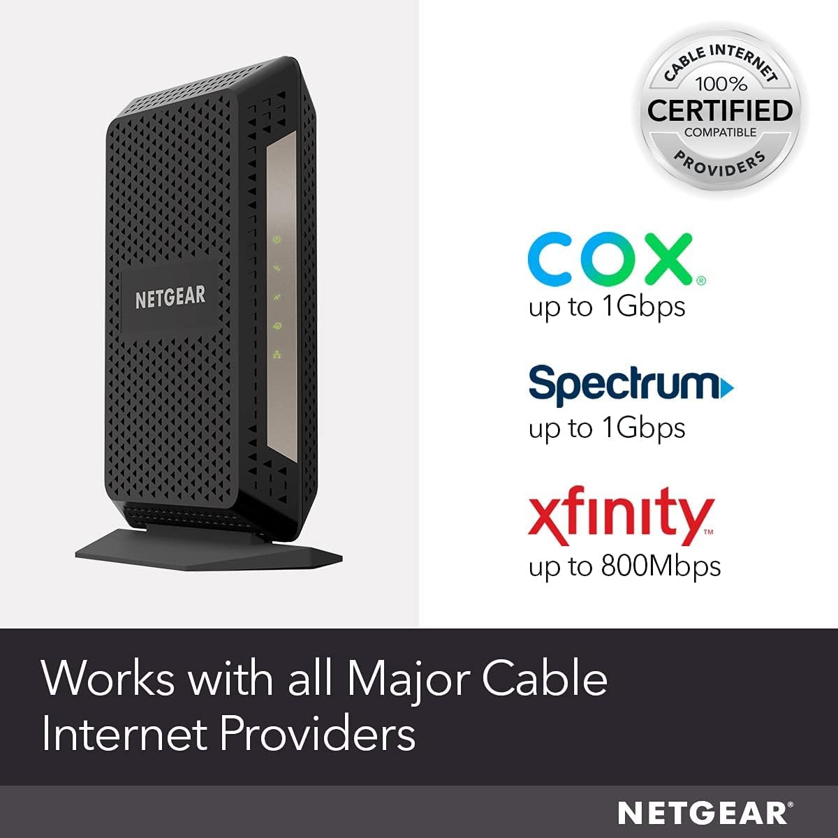Netgear CM1000-1AZNAS Gigabit Cable Modem – 32x8 DOCSIS 3.1, Renewed