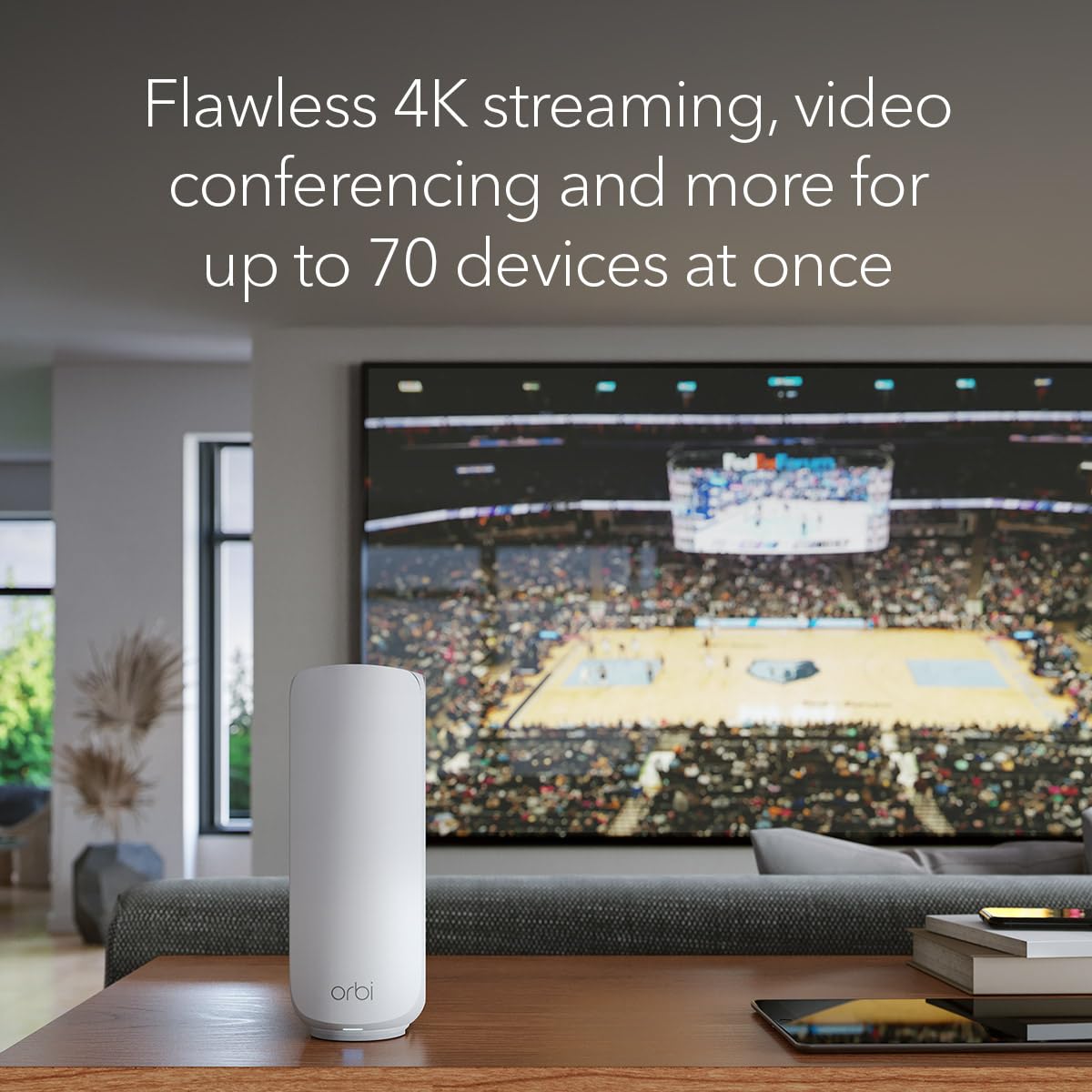 NETGEAR Orbi RBE373 Dual-Band WiFi 7 Mesh System – Router + 2 Extenders, BE5000, Up to 5Gbps, 2.5Gbps Port
