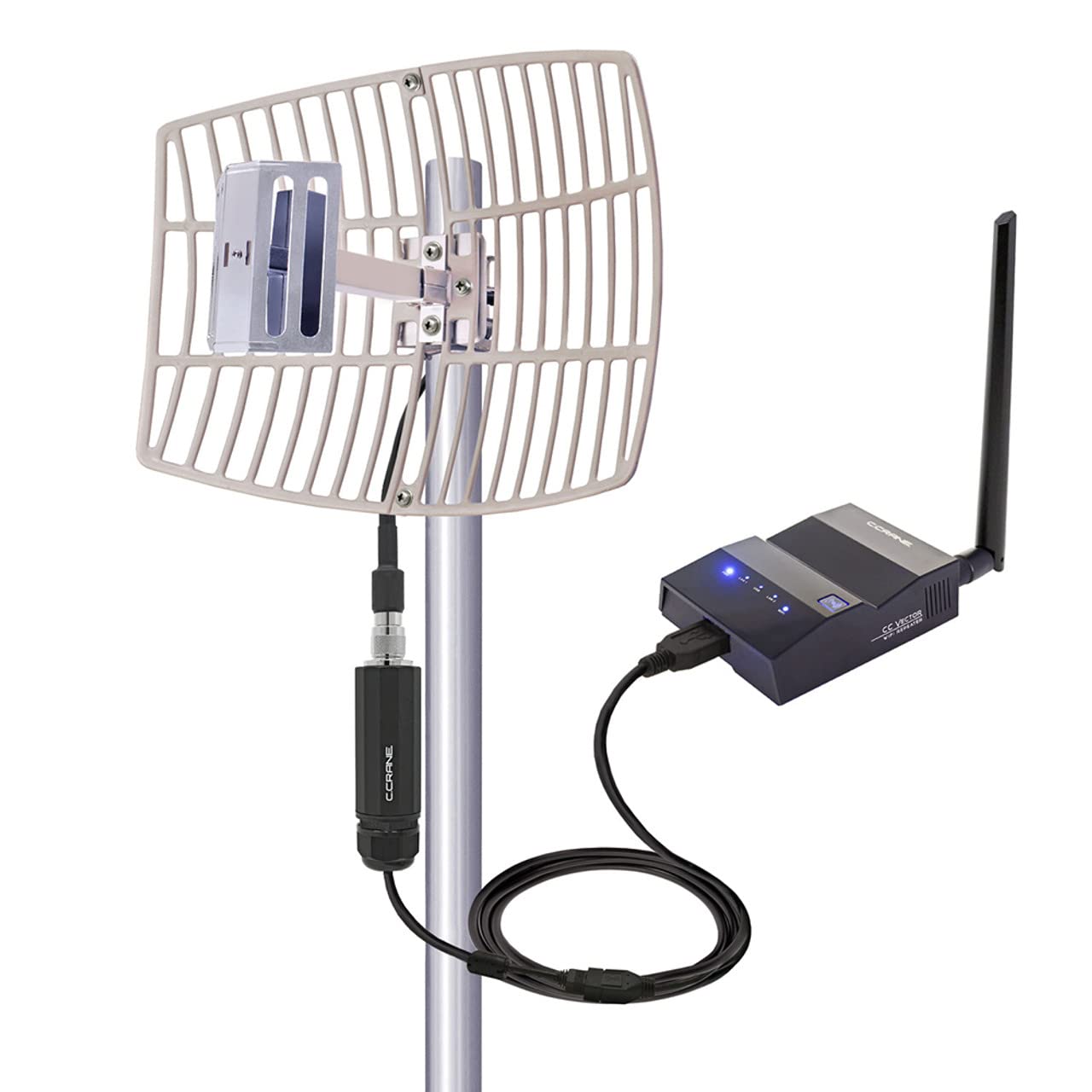 C. Crane CC Vector Long-Range WiFi Receiver – 2.4GHz, Repeats Signal to All Devices
