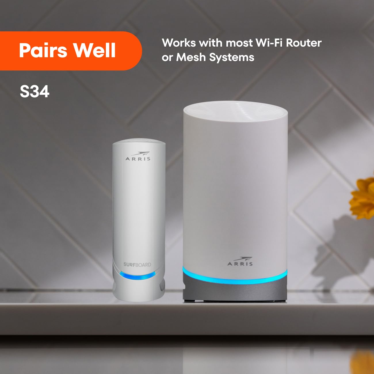 ARRIS S34 DOCSIS 3.1 Cable Modem – Multi-Gigabit, 2.5Gbps, No WiFi