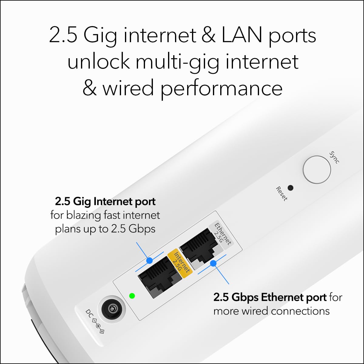 NETGEAR Orbi RBE373 Dual-Band WiFi 7 Mesh System – Router + 2 Extenders, BE5000, Up to 5Gbps, 2.5Gbps Port