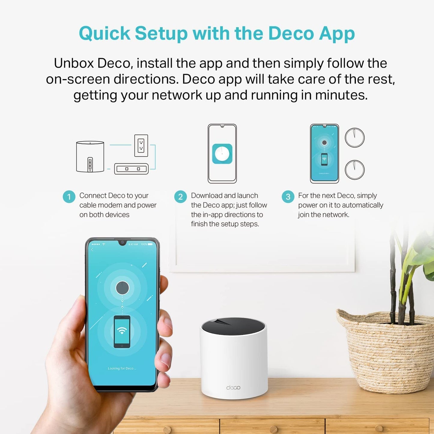 TP-Link Deco X55 AX3000 WiFi 6 Mesh System (3-Pack) – 6500 Sq.Ft Coverage, 3 Gigabit Ports, Ethernet Backhaul