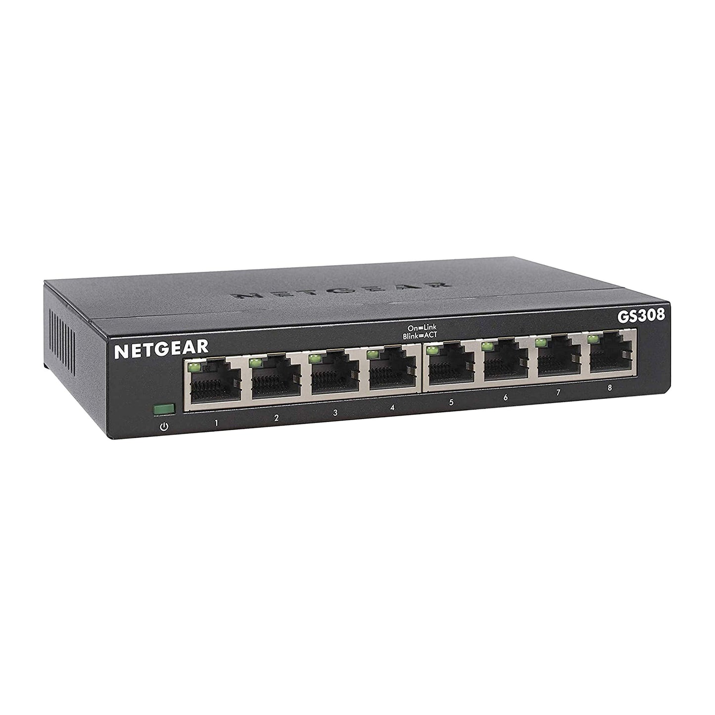 NETGEAR GS308 8-Port Gigabit Ethernet Switch – Unmanaged, Plug-and-Play, Desktop/Wall Mount