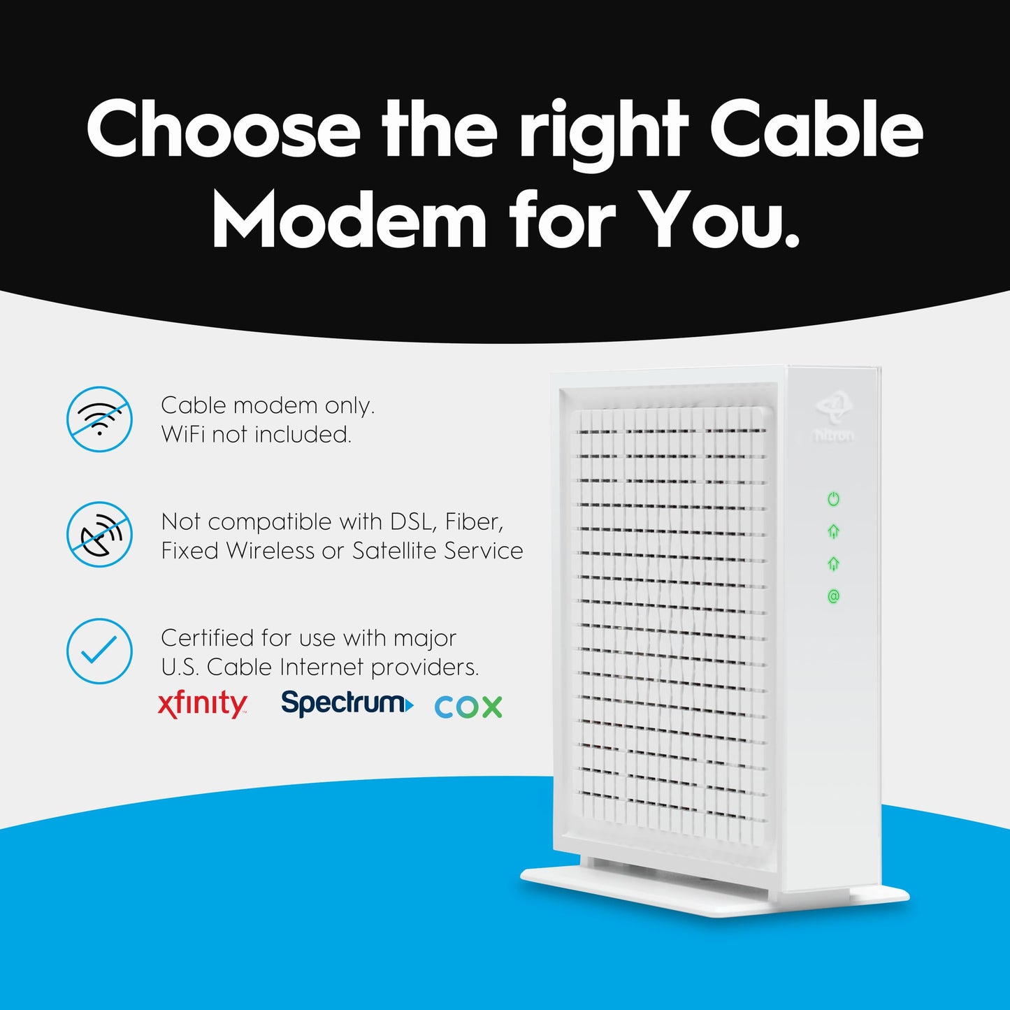 Hitron CODA56 DOCSIS 3.1 Multi-Gigabit Modem – 2.5Gbps Ethernet, No WiFi