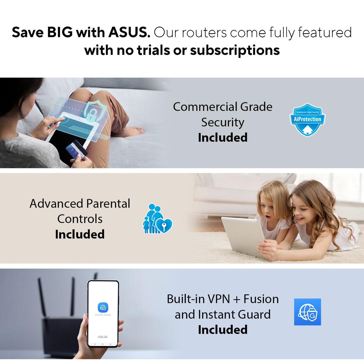 ASUS RT-AX86U Pro AX5700 WiFi 6 Dual-Band Gaming Router – 2.5G Port, AiMesh Compatible