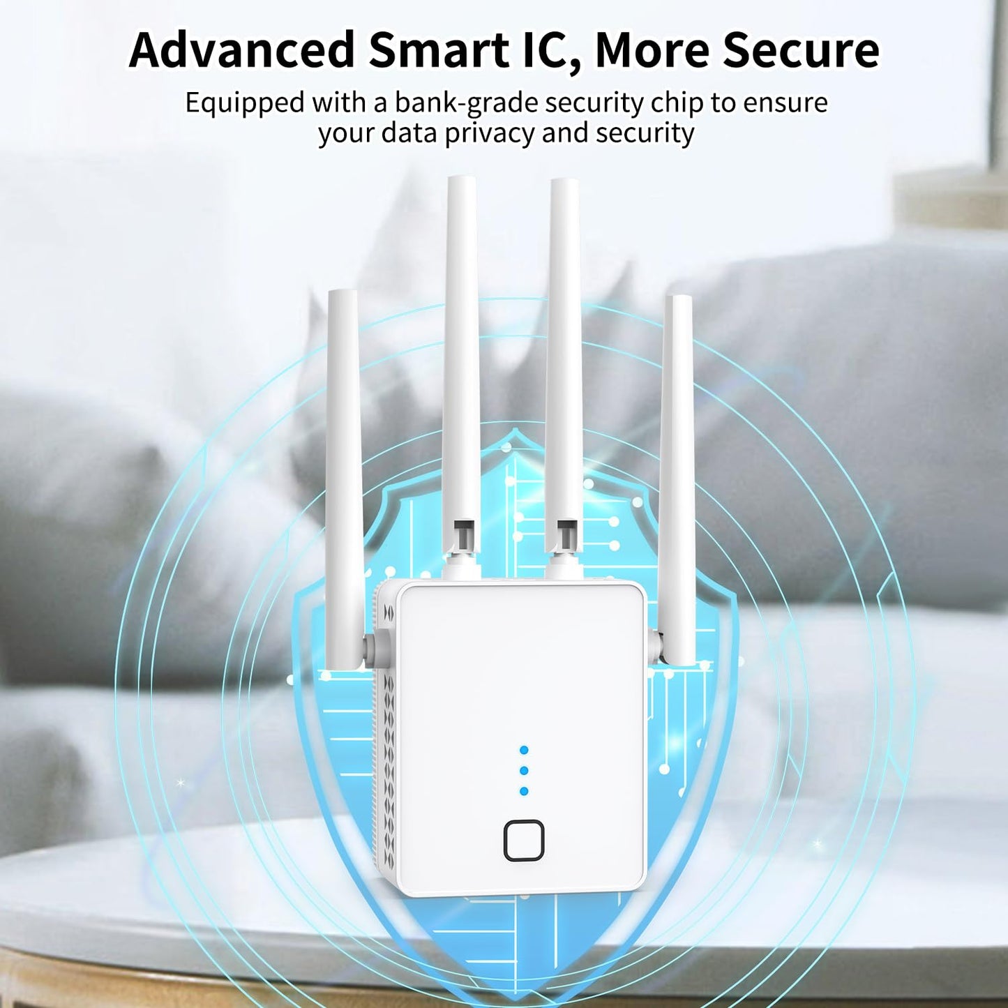 nonser WiFi Extender 1200Mbps Dual Band – 5GHz/2.4GHz, Ethernet Port, Covers Up to 10,000 sq.ft