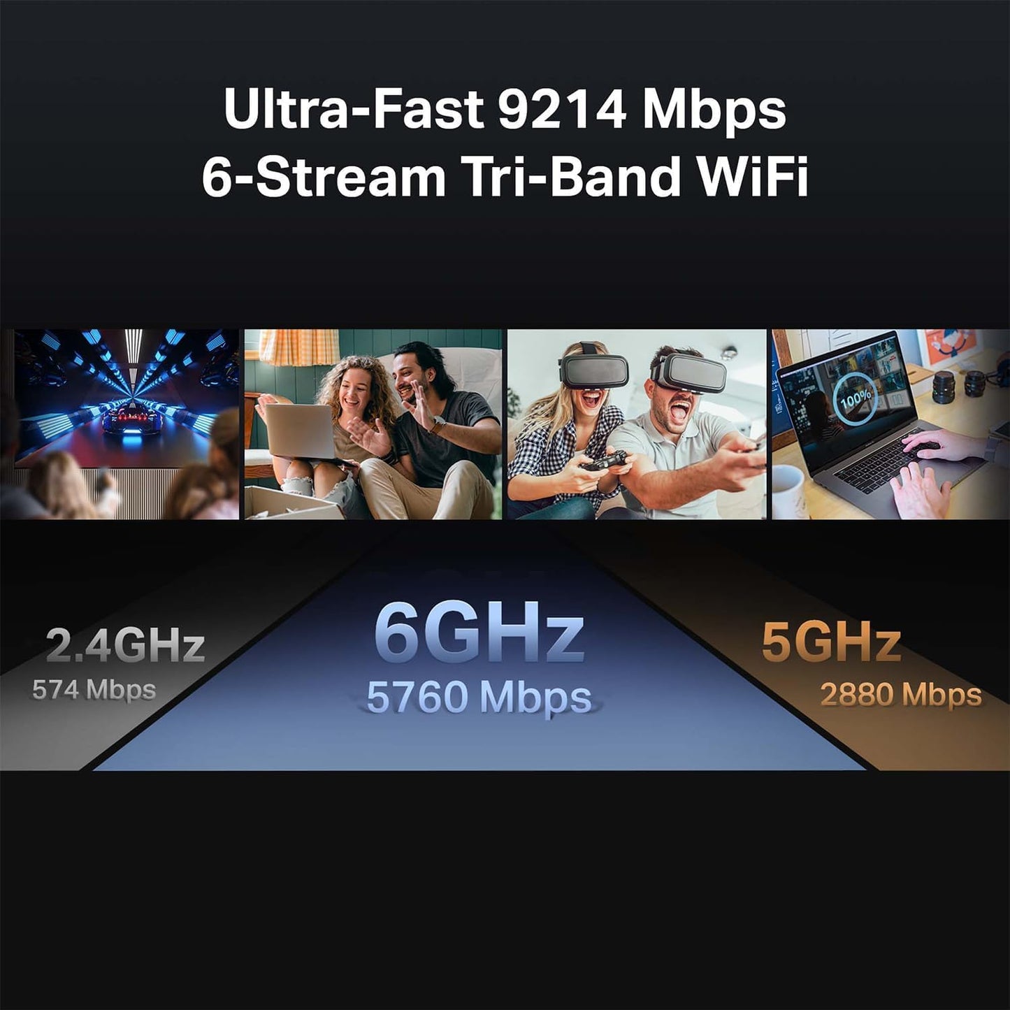 TP-Link Archer BE550 BE9300 Tri-Band WiFi 7 Router – 6-Stream, 2.5G Ports, 6 Antennas
