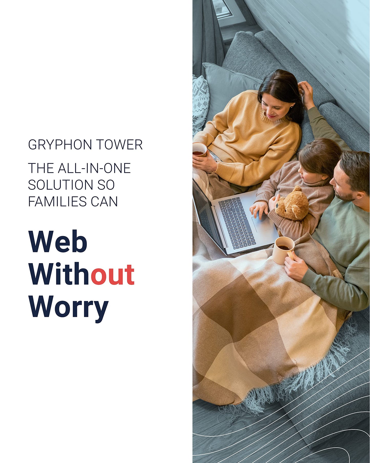 Gryphon Tower Mesh WiFi Router 2-Pack – Tri-Band, 3Gbps, 6000 Sq Ft Coverage, Parental Controls, Firewall