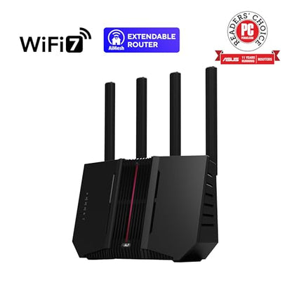 ASUS RT-BE92U BE9700 Tri-Band WiFi 7 Router – 320MHz Bandwidth, 4096-QAM, AiMesh, VPN Support