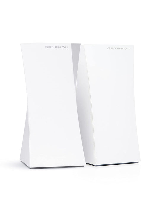 Gryphon Tower Mesh WiFi Router 2-Pack – Tri-Band, 3Gbps, 6000 Sq Ft Coverage, Parental Controls, Firewall