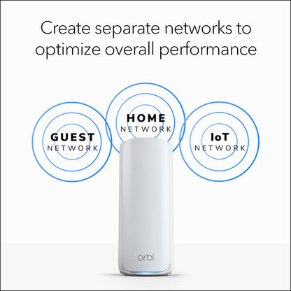 NETGEAR Orbi RBE773 Tri-Band WiFi 7 Mesh System – Router + 2 Extenders, Up to 11Gbps, 2.5Gbps Port