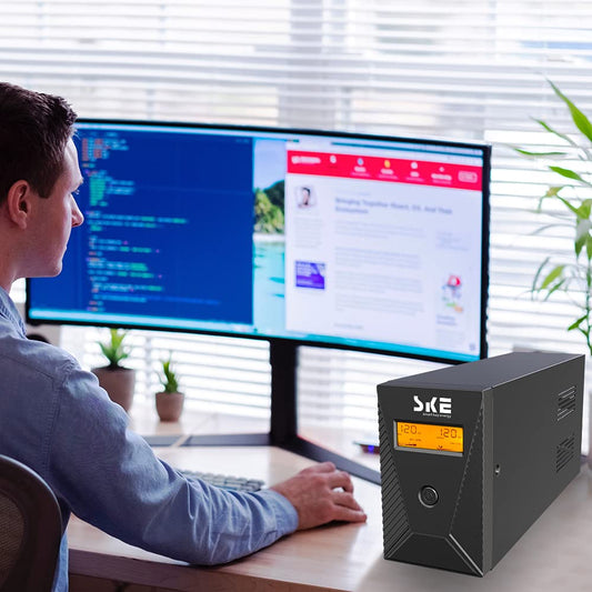 SKE 600VA/360W UPS Battery Backup & Surge Protector – Uninterruptible Power Supply