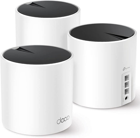 TP-Link Deco X55 AX3000 WiFi 6 Mesh System (3-Pack) – 6500 Sq.Ft Coverage, 3 Gigabit Ports, Ethernet Backhaul