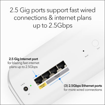 NETGEAR Orbi RBE773 Tri-Band WiFi 7 Mesh System – Router + 2 Extenders, Up to 11Gbps, 2.5Gbps Port