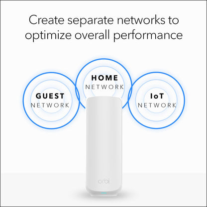 NETGEAR Orbi RBE373 Dual-Band WiFi 7 Mesh System – Router + 2 Extenders, BE5000, Up to 5Gbps, 2.5Gbps Port