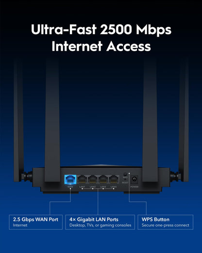 Cudy BE3600 Wi-Fi 7 Router – Dual-Band, 2.5G Multi-Gig, Long Range, Model WR3600H