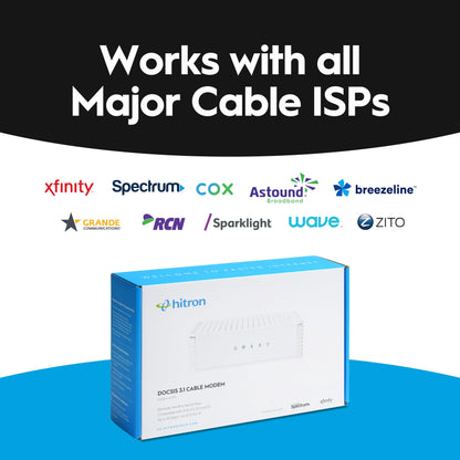 Hitron CODA DOCSIS 3.1 Cable Modem – Up to 1Gbps, Requires Separate WiFi Router