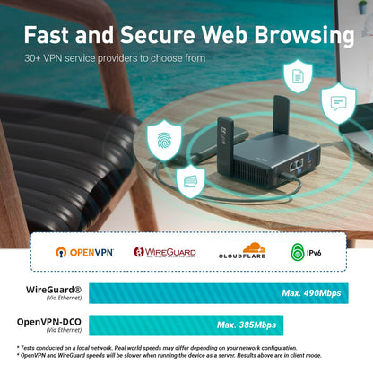 GL.iNet GL-BE3600 Slate 7 Portable Dual-Band WiFi 7 Router – 2.5G, VPN Support