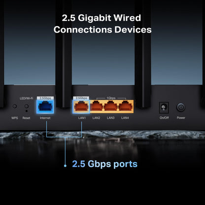 TP-Link Archer BE6500 BE400 Dual-Band WiFi 7 Router – Dual 2.5Gbps Ports, USB 3.0
