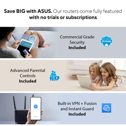 ASUS RT-AX86U Pro AX5700 WiFi 6 Dual-Band Gaming Router – 2.5G Port, AiMesh Compatible