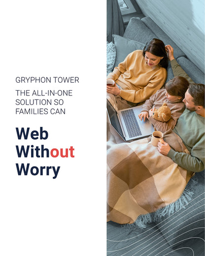 Gryphon Tower Mesh WiFi Router 2-Pack – Tri-Band, 3Gbps, 6000 Sq Ft Coverage, Parental Controls, Firewall